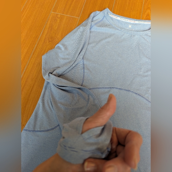 Spyder Women's Long-Sleeve Activewear Top - Striped Light Blue - Picture 4 of 5